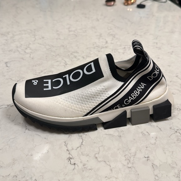 Dolce & Gabbana white knit fabric sorrento slip on - Picture 8 of 13